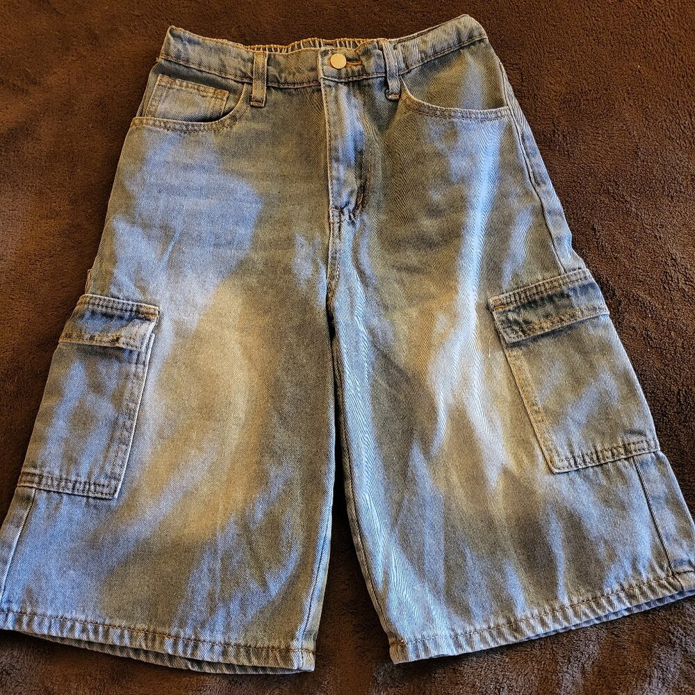 SHEIN Girls Baggy Jeans Cargo Style Stonewashed - Size 12Y